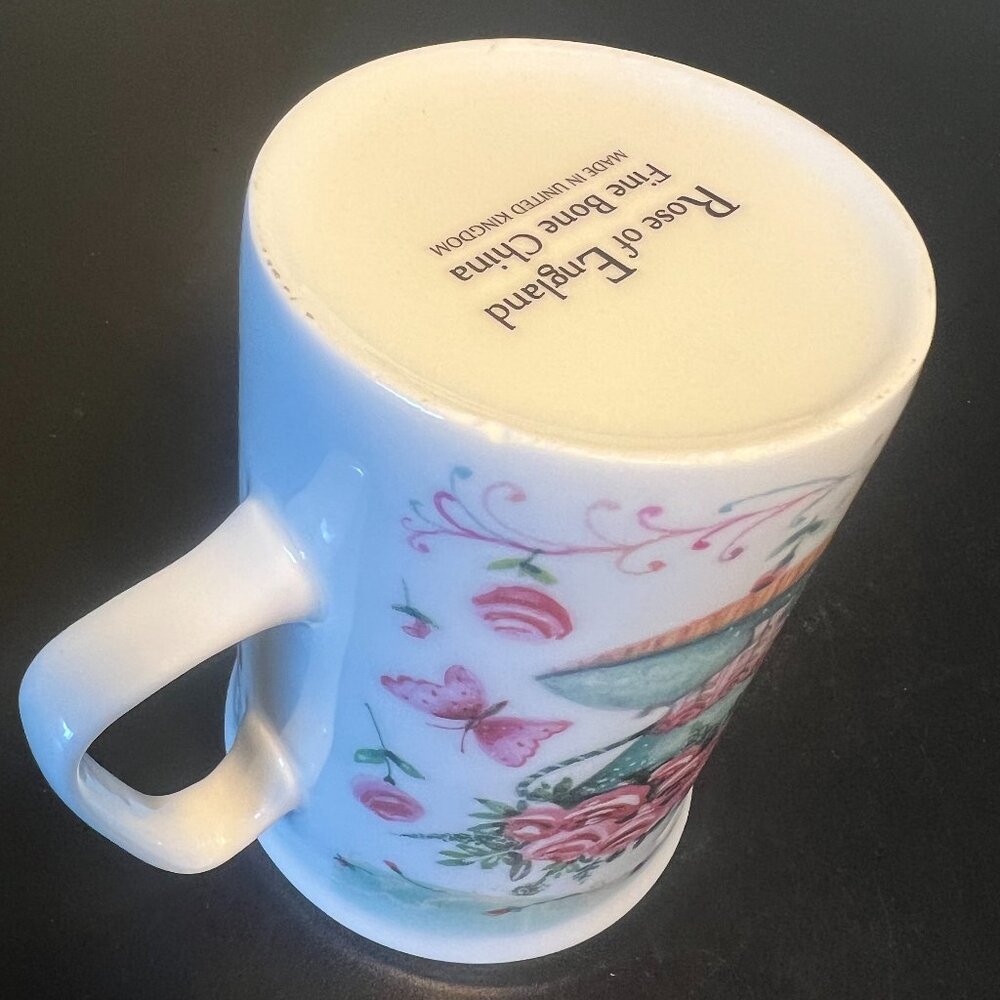 Set of 2 ROSE of ENGLAND Fine Bone China Floral Cups Mugs ~ United Kingdom UK - Picture 14 of 15